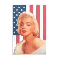 Stupell Industries Vintage Americana Icon Marilyn over US Flag Wall Plaque Art