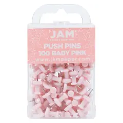 JAM Paper Colorful Standard Push Pins, 100ct. Baby Pink
