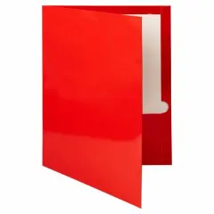 JAM Paper Glossy Two Pocket Folders, 12ct. Red