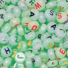 Color Splash!&reg; Glow in the Dark Alphabet Plastic Beads, 10mm