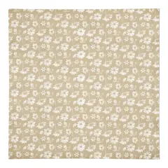 Cream and White Florals Cotton Twill Napkin
