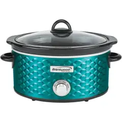 Brentwood Blue 4.5qt. Scallop-Pattern Slow Cooker
