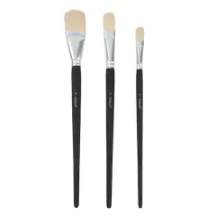 Filbert White Taklon 3 Piece Long Handle Oil & Acrylic Brush Set by Artist's Loft&reg;