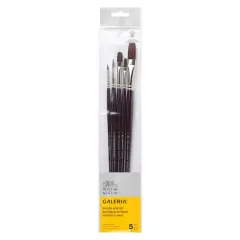 Winsor & Newton&trade; Galeria&trade; Long Handle 5 Piece Brush Set