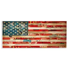 Stupell Industries Patriotic Collaged Flag Wall Plaque Art