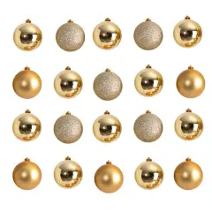 20ct. 3" Gold Shatterproof Christmas Ornaments