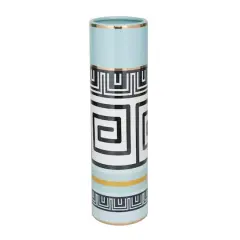 Teal Stoneware Modern Vase, 18" x 5" x 5"