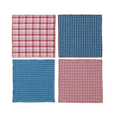 Hello Honey&reg; Red & Blue Charming Patterns Cotton Napkins Set