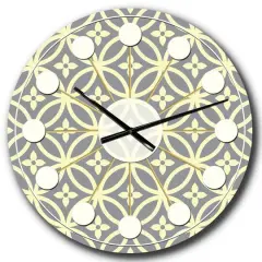 Designart 'Retro Ornamental Pattern Ii Mid-Century Modern Wall Clock
