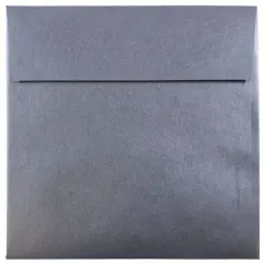 JAM Paper 6.5" x 6.5" Square Metallic Invitation Envelopes, 50ct. Anthracite Stardream