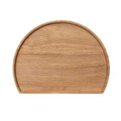 Hello Honey&reg; 11" Natural Modern Wood Semi Circle Tray