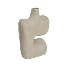 Hello Honey&reg; 14" Modern Abstract Decorative Paper Mache Vase Gray