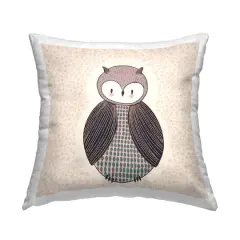 Stupell Industries Patterned Owl Nursery Nature Animal Throw Pillow, 18" x 18"