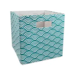 DII&reg; 13" Polyester Waves Storage Cube Teal