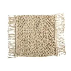 18" Bohemian Fringed Woven Macram&eacute; Pillow Cover
