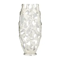20" Contemporary Aluminum Vase Silver