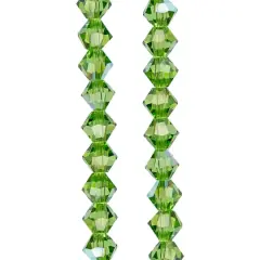 Preciosa Glass Crystal Bicone Beads, 4mm by Bead Landing&trade; Peridot AB
