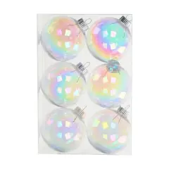 3.5" DIY Iridescent Plastic Ball Ornaments, 6ct. by Make Market&reg;