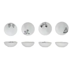 Hello Honey&reg; 4" Black & White Winter Apparel Stoneware Bowl Set