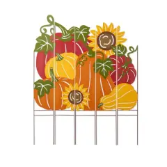 Glitzhome&reg; 41.75" Fall Metal Pumpkin Patch Combo Yard Stake