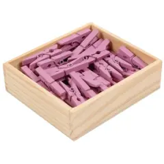 JAM Paper 1.125" Wood Clip Clothespins, 100ct. Lavender Purple
