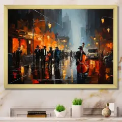 Designart "African American Harlem City" African American Framed Wall Art Prints