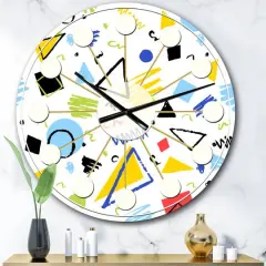 Designart Geometric Retro Design III Mid-Century Modern Wall Clock