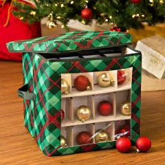 Honey Can Do Plaid 48ct. Ornament Storage Cube