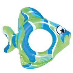 31" Green & Blue Fish Inflatable Pool Ring Tube Float