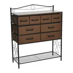 Household Essentials Victoria 8-Drawer Dresser with Shelf Walnut