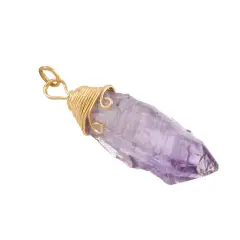Wire-Wrapped Purple Amethyst Chunk Pendant by Bead Landing&trade;