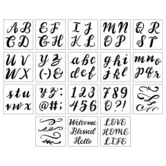 Alphabet Handlettered Script Stencils, 12" x 12" by Craft Smart&reg;