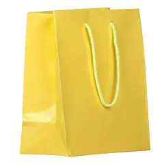 JAM Paper Medium Glossy Gift Bags, 3ct. Yellow