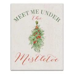 Meet Under Mistletoe 11x14 Canvas Wall Art