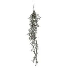 Hello Honey&reg; 43" Frosted Green Faux Pine Hanging Plant with Pinecones