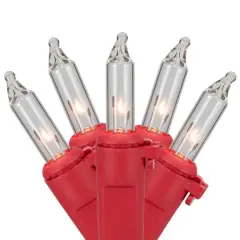 50ct. Clear Mini Incandescent Valentine's Day Red String Lights