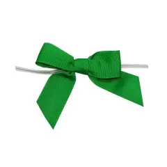 JAM Paper 2.5" Grosgrain Twist Tie Bows, 100ct. Emerald