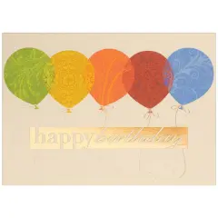 JAM Paper Balloons Theme Blank Birthday Card Set