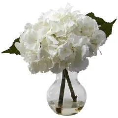 13" Hydrangea Arrangement with Vase