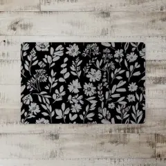 Monochromatic Florals 27" x 18" Floor Mat
