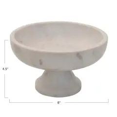 Hello Honey&reg; White Marble Footed Bowl