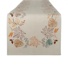 DII&reg; 108" Autumn Leaves Embellished Table Runner