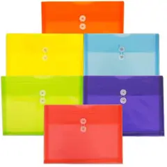 JAM Paper 9.75" x 13" Plastic Button & String Tie Closure Envelopes, 6ct.