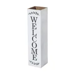 Glitzhome&reg; 30" Double Sided Solid White Boxed Welcome Porch Sign