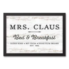 Mrs. Claus Bed Breakfast 18x12 Black Framed Canvas