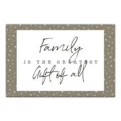Family Greatest Gift Gray Twinkle Canvas Wall Art