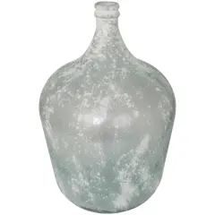 22" Frosted Clear Spanish Bottle Recycled Glass Vase