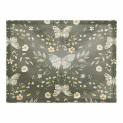 Butterfly Cotton Twill Placemat Forest Green