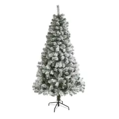 6ft. Unlit Flocked West Virginia Fir Artificial Christmas Tree