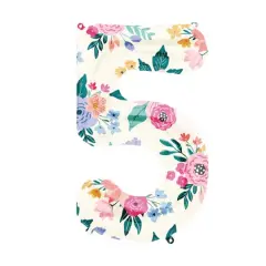 34" Floral Number Foil Balloon 5
